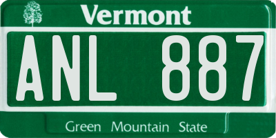 VT license plate ANL887