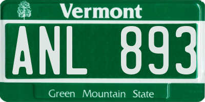 VT license plate ANL893