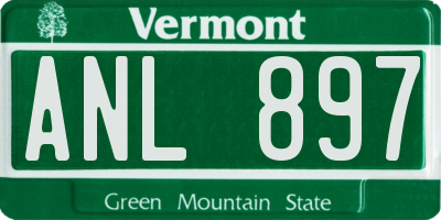 VT license plate ANL897