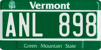 VT license plate ANL898