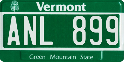 VT license plate ANL899