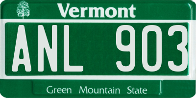 VT license plate ANL903