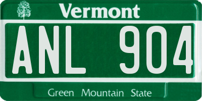 VT license plate ANL904
