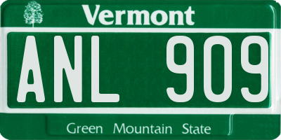 VT license plate ANL909