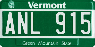 VT license plate ANL915