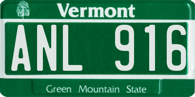 VT license plate ANL916