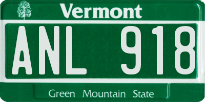 VT license plate ANL918