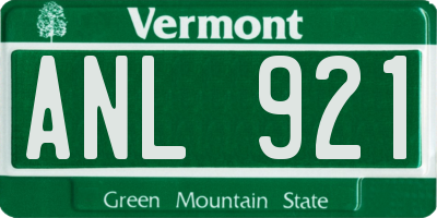 VT license plate ANL921