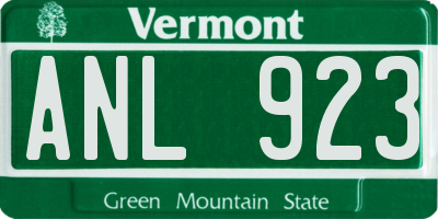 VT license plate ANL923