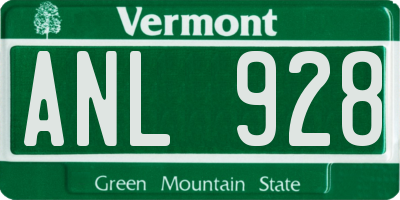 VT license plate ANL928