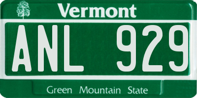 VT license plate ANL929
