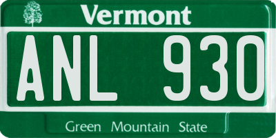 VT license plate ANL930