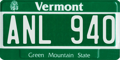 VT license plate ANL940