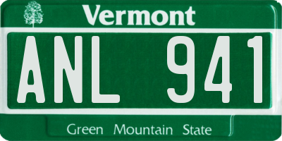 VT license plate ANL941