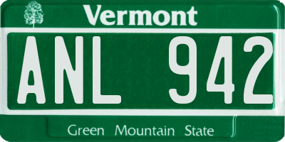 VT license plate ANL942