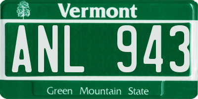 VT license plate ANL943