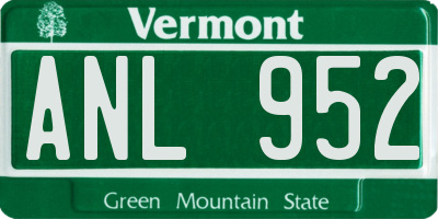 VT license plate ANL952
