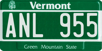VT license plate ANL955