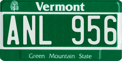 VT license plate ANL956