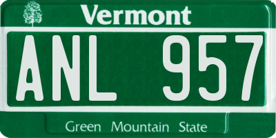 VT license plate ANL957