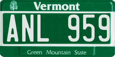 VT license plate ANL959