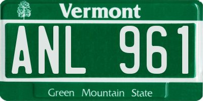VT license plate ANL961