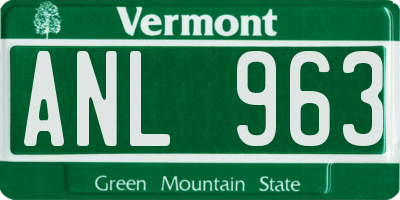 VT license plate ANL963