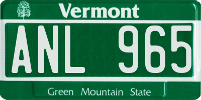 VT license plate ANL965