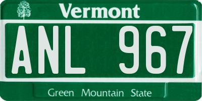 VT license plate ANL967