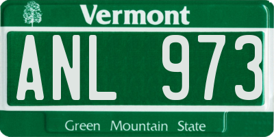 VT license plate ANL973