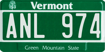 VT license plate ANL974