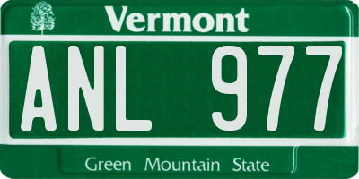 VT license plate ANL977