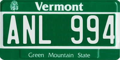 VT license plate ANL994