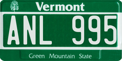 VT license plate ANL995