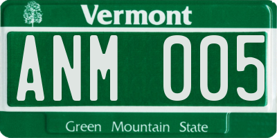 VT license plate ANM005