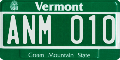 VT license plate ANM010