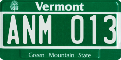 VT license plate ANM013