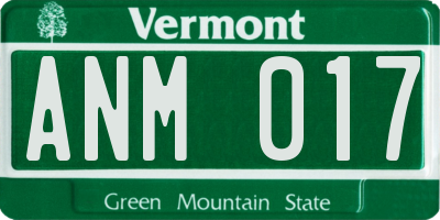 VT license plate ANM017