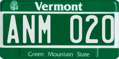 VT license plate ANM020