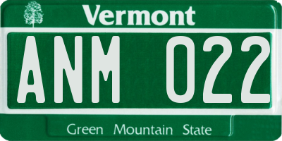 VT license plate ANM022