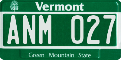 VT license plate ANM027