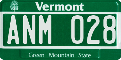 VT license plate ANM028