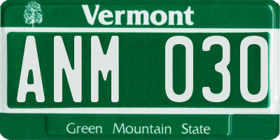 VT license plate ANM030