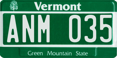 VT license plate ANM035