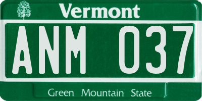 VT license plate ANM037