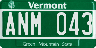 VT license plate ANM043