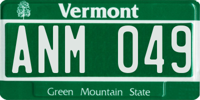 VT license plate ANM049