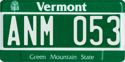 VT license plate ANM053