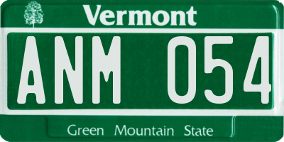 VT license plate ANM054