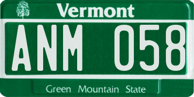 VT license plate ANM058